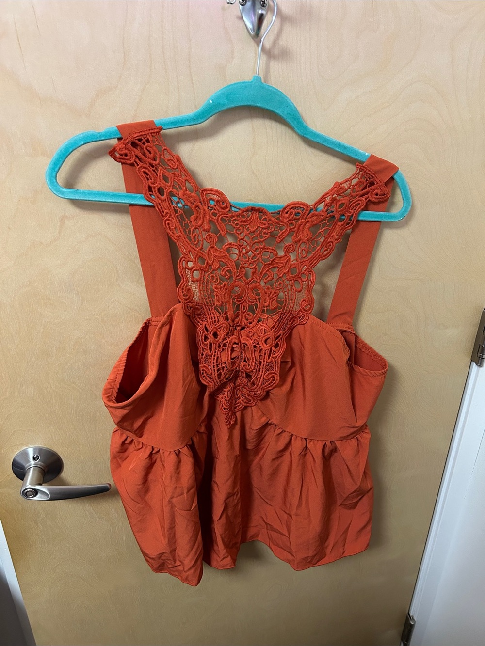 SHEIN Orange Crochet Back Tank Top